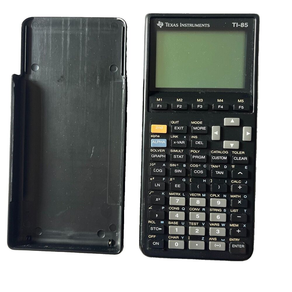 Texas Instruments TI-85 Graphing Calculator With Cover Tested Working Black